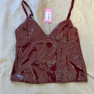 Edikted Burgundy Vinyl Cami